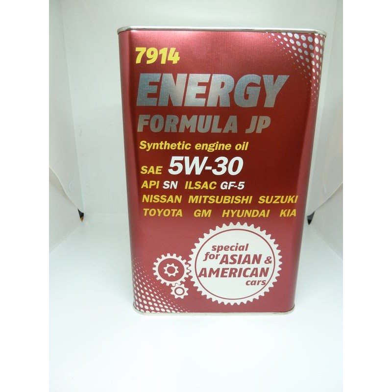 Syntetyczny Olej Energy Formula JP 5W30 (USA & Asia) 4L METAL